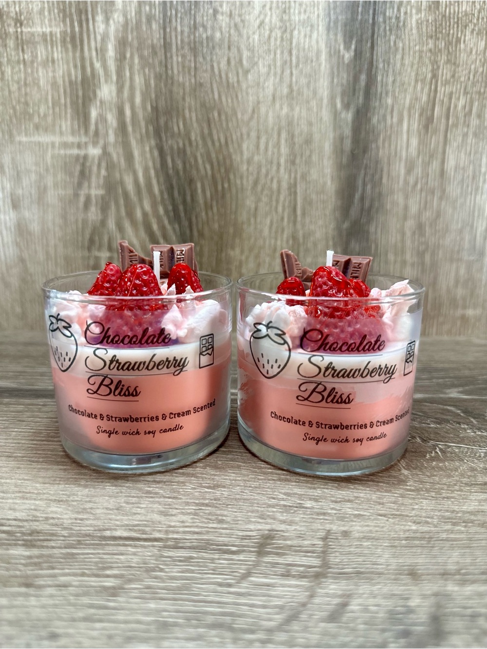 Handcrafted Soy Candles Set Of 2 Dessert Theme Scented. Birthday,Wedding Gifts